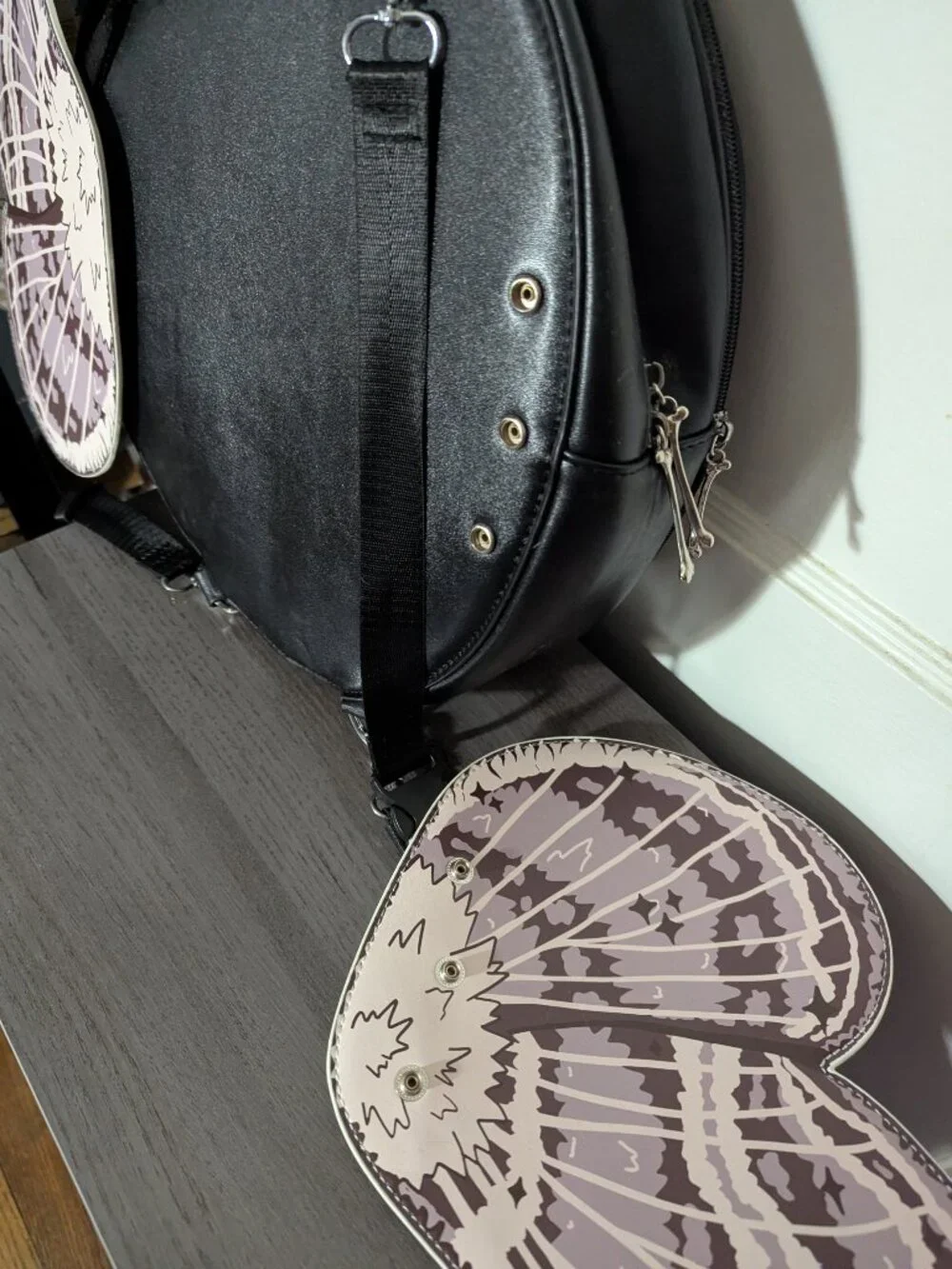 Persephone Ita Bag - skeleton moth wing bag by pocketbean - pocket egg